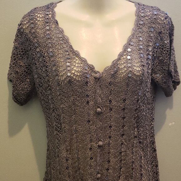 Sequin Crochet Top - Picture 1 of 3